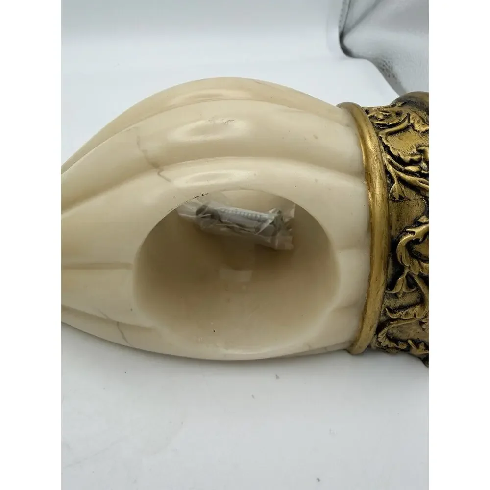 Faux Marble And Brass. Resin Composite. 1960 - 1970. Wall Pocket Sconces.